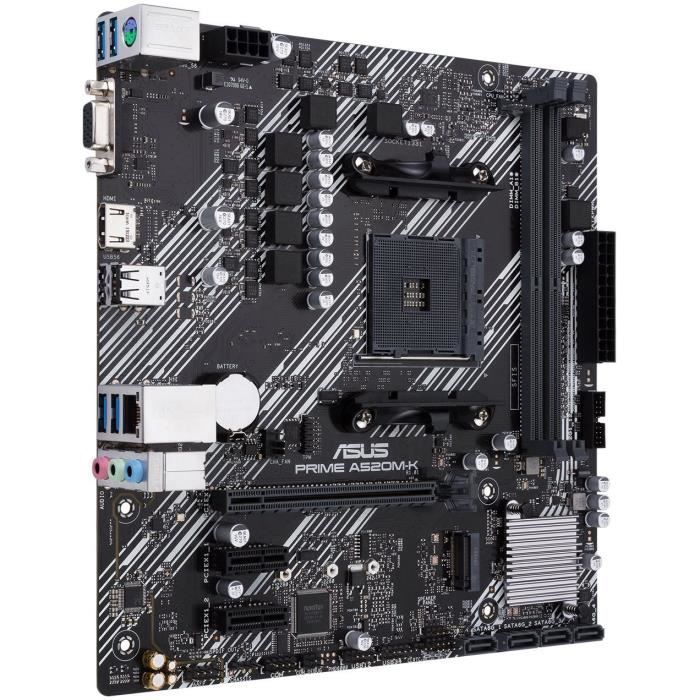 Carte mere - ASUS - PRIME A520M-K - AMD A520 - Emplacement AM4 micro ATX