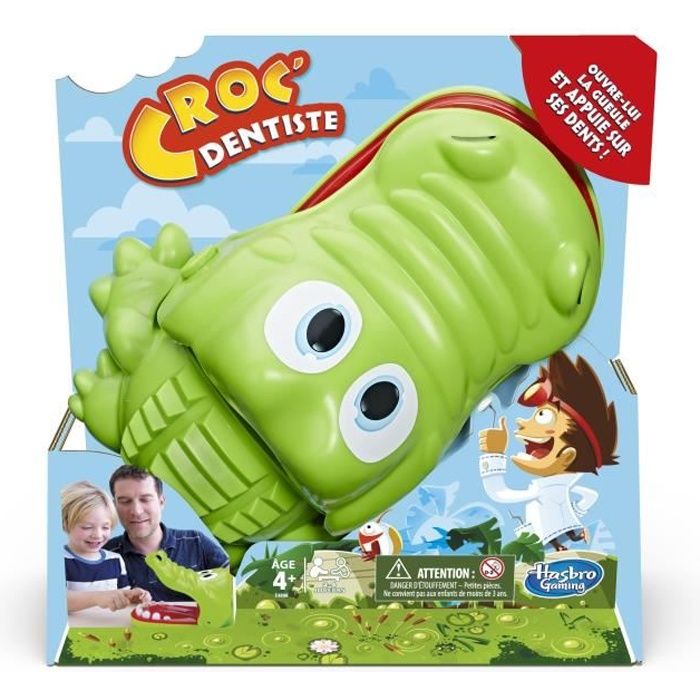 Croc' Dentiste, Jeu de société pour les petits, Jeu fun, Version française, Hasbro Gaming, Des 4 ans