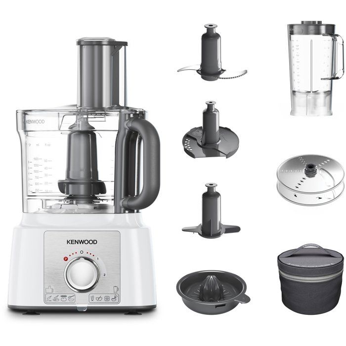 Robot multifonction - KENWOOD - MultiPro Express - 1000 W - 3 L - 2 vitesses - Blender 1,5 L - Blanc