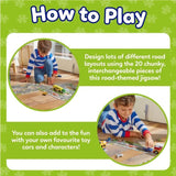 Puzzle - ORCHARD - Giant route Road - 20 grosses pieces interchangeables - Theme véhicules - a partir de 3 ans
