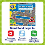 Puzzle - ORCHARD - Giant route Road - 20 grosses pieces interchangeables - Theme véhicules - a partir de 3 ans