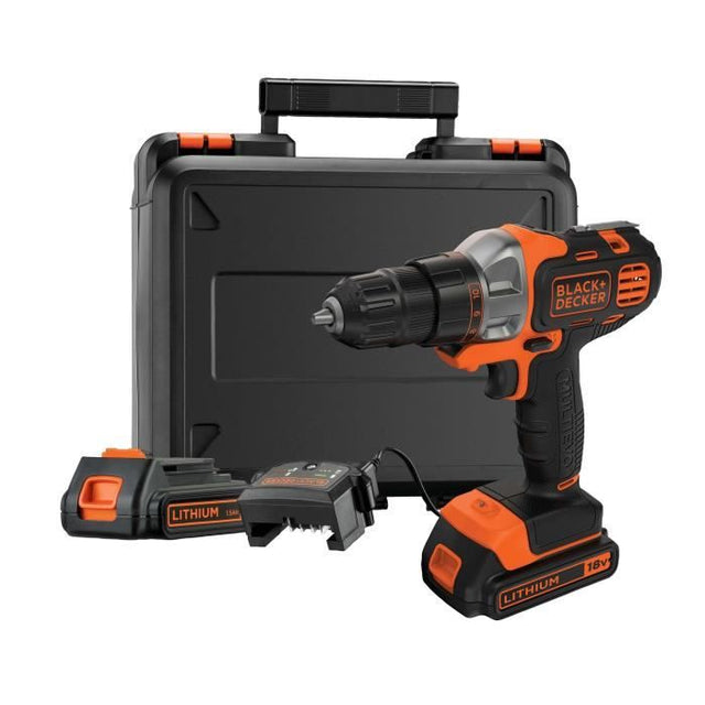 Perceuse visseuse multievo sans fil - 18V - BLACK+DECKER + 1 batterie 1,5Ah + chargeur + coffret - MT218K-QW