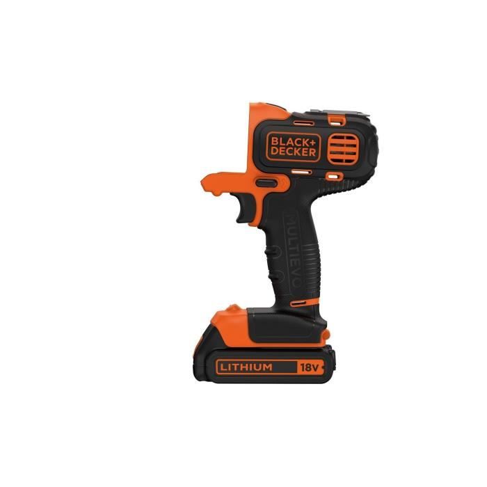 Perceuse visseuse multievo sans fil - 18V - BLACK+DECKER - MT218K-QW - batterie - chargeur - coffret