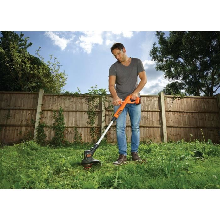 Coupe-bordure électrique BLACK+DECKER - ST1823 - 18V - 25 cm - Avec batterie 18 V - tete pivotante