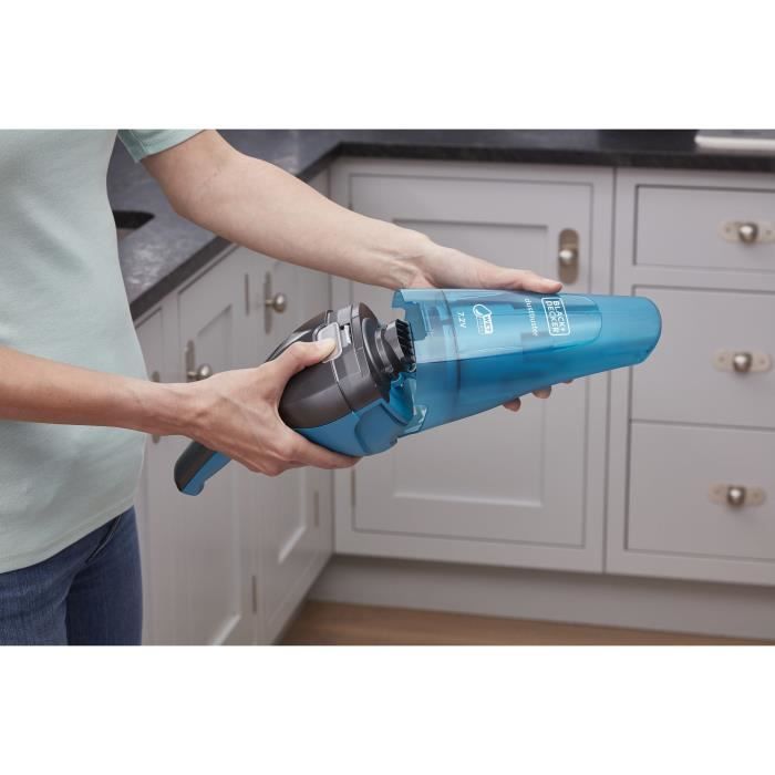 Aspirateur a main BLACK+DECKER WDC215WA-QW Dustbuster Lithium Eau et poussiere 7,2V sans fil - Bleu