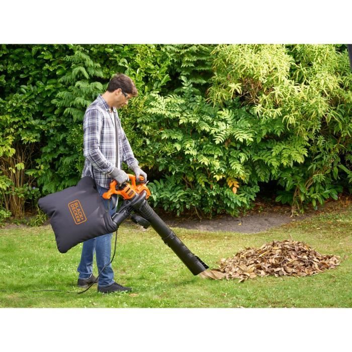 Aspirateur souffleur broyeur filaire BLACK+DECKER - BEBLV260-QS - 2600W - Sac 40L  - Systeme bi-tube