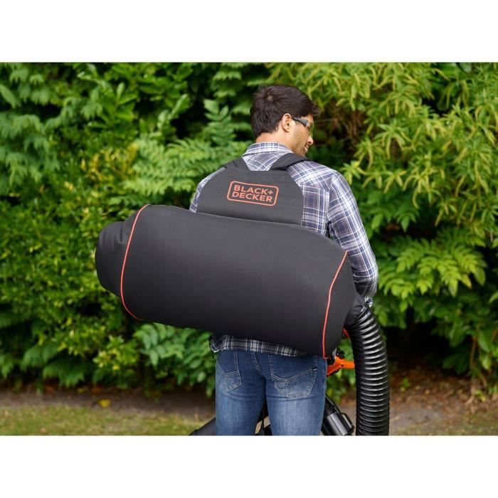 Aspirateur souffleur broyeur filaire BLACK+DECKER - BEBLV300-QS - 3000 W - Sac 72L - Systeme bi-tube