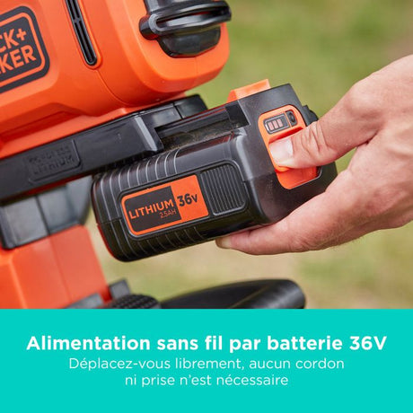 Aspirateur souffleur broyeur sans fil BLACK+DECKER - BCBLV3625L1-QW - 36V - Avec batterie 36 V - Sac 45L