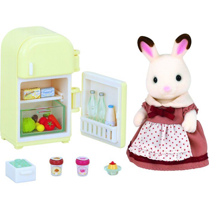 La maman Lapin Chocolat et réfrigérateur - Sylvanian Families - 5014