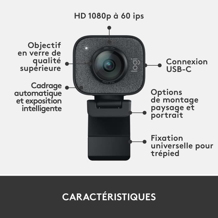 Webcam - Full HD 1080p - Logitech G - StreamCam - Pour streaming Twitch et Youtube - Graphite