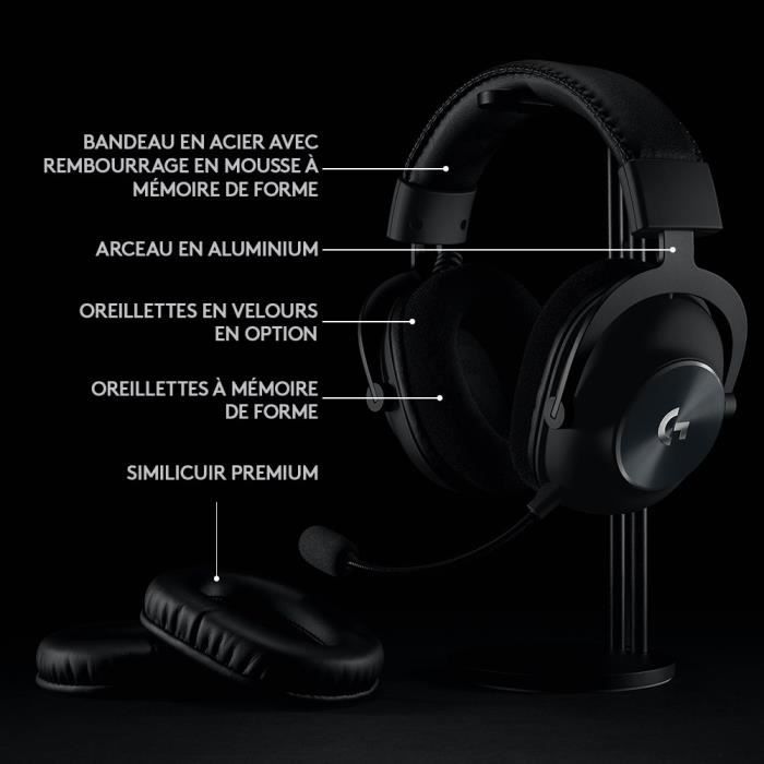 Casque gamer - Sans fil - Logitech G - Pro X - Avec micro - Noir