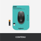 Souris sans fil ergonomique - Logitech - M190 - Gris