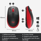 Souris - Sans fil - Logitech - M190 - Rouge