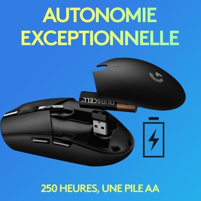 Souris Gamer - Sans fil - Logitech G - G305 Lightspeed - Autonomie 250h - Bleu