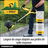 Powerplus Coupe-Bordure Électrique POWXG30033 - 500 W, 320 mm Ř, Jardinage Outillage, Coupe-Herbe & Coupe-Bordures pour votre