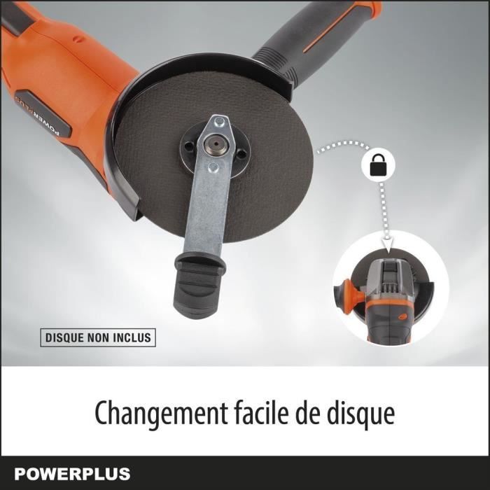 Meuleuse d'angle sans fil de 20V - Dual Power - POWDP35100 - Disque Abrasif ÿ115mm - Compacte - sans batterie ni chargeur