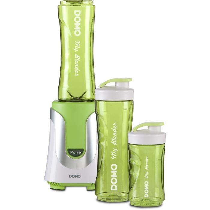 Blender individuel DOMO - DO436BL - 300W - 2 bols 600 ml et 300 ml inclus - vert