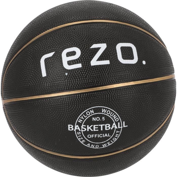 Ballon de basket - REZO - Caoutchouc - Taille 5 - Or - Prise ferme