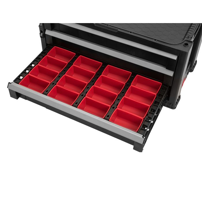 Coffre a outils modulaire - Keter - Noir - 5 tiroirs - 4 roues - Résine