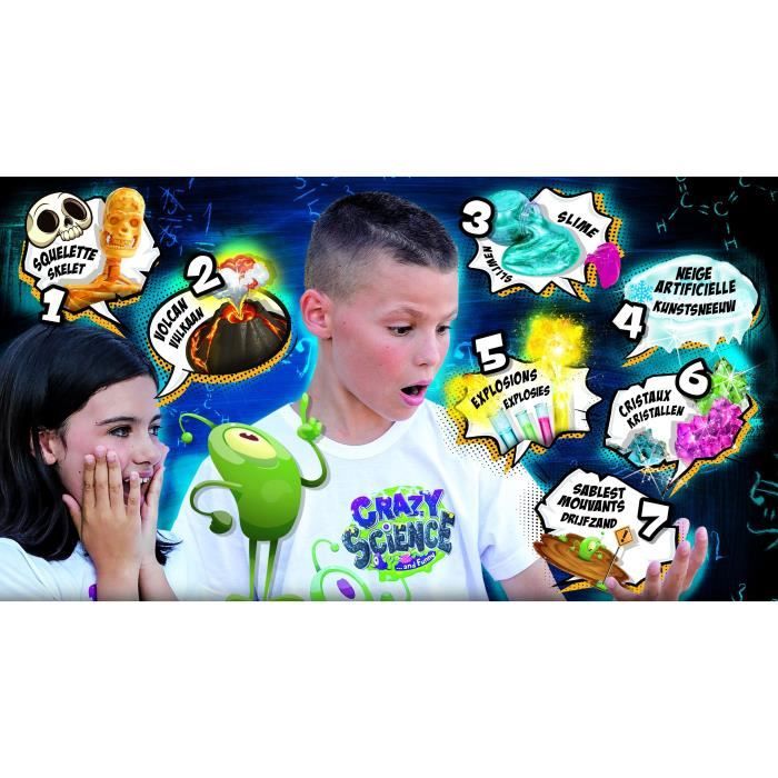 Crazy science - jeu scientifique - Dingo le scientifique - 7 kits expérimentaux - LISCIANI