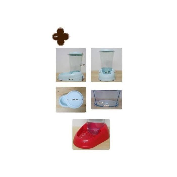 Distributeur d'eau pour chat et chien NADIR - Plastique - 3L - Antidérapant - FERPLAST - coloris aléatoire