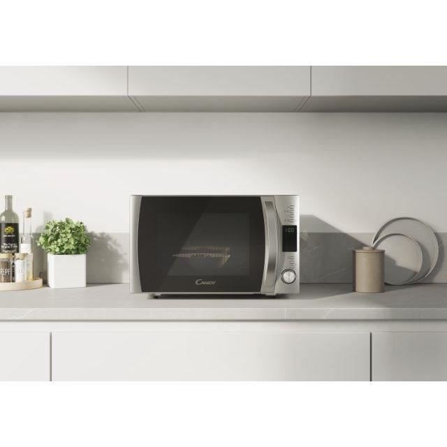 Micro-ondes Candy Essenza CMXW30DS 900W 30L Digital Argent - Fonction DÈcongÈlation - 5 Niveaux de Puissance - 10 Menus Auto