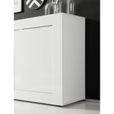 Buffet BASICO - Décor blanc laqué brillant  - 3 Portes - L160 x P42 x H85,8 cm
