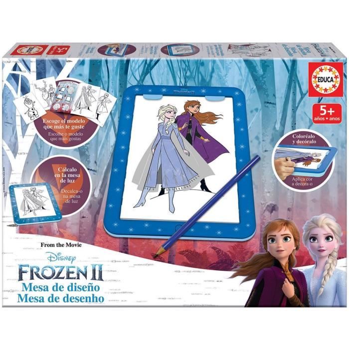 Tablette de dessin - EDUCA - Disney La Reine des Neiges - Lumineuse avec 25 modeles - Des 5 ans