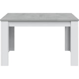 Table a manger extensible - KENDRA - Rectangulaire - Blanc artik et ciment - 4 a 6 personnes - L140/190 x P90 x H78 cm