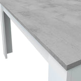 Table a manger extensible - KENDRA - Rectangulaire - Blanc artik et ciment - 4 a 6 personnes - L140/190 x P90 x H78 cm