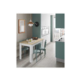 Table a manger LILIAN L109 x P67cm - Blanc / Bois