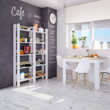 Table a manger LILIAN L109 x P67cm - Blanc / Bois