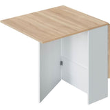 Table de cuisine rabattable FLY - MÈlaminÈ blanc artik et chene - L 31/140 x P 77 x H 78 cm