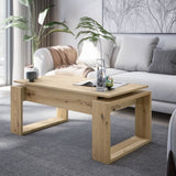 Table basse relevable - BALTIK - Rectangulaire - Chene - Sur pieds - 105 x 55 x 45 cm