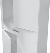 Colonne de salle de bain - ARUBA - Blanc brillant - 4 portes - 1 tiroir - 60 x 29 x 182 cm