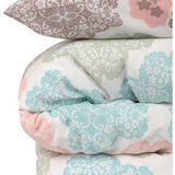Parure de lit - 1 housse de couette 220x240 cm + 2 taies d'oreiller 60x60 cm - 70% coton, 30% polyester - Turquoise