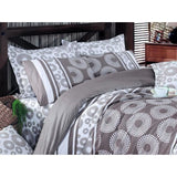 Parure de lit - 1 housse de couette 220 x 240 cm + 2 taies d'oreiller 60 x 60 cm - 100% coton renforcé - Brun