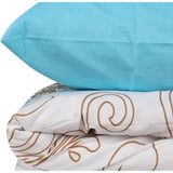 Parure de lit - 1 housse de couette 220 x 240 cm + 2 taies d'oreiller 60 x 60 cm - 100% coton renforcé - Turquoise