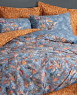 Parure de lit - 1 housse de couette 140 x 200 cm + 2 taies d'oreiller 60 x 60 cm - 100% coton renforcé - Moutarde