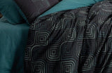 Parure de lit - 1 housse de couette 140 x 200cm + 1 taies d'oreiller 60 x 60 cm - 100% coton renforcé - Imprimé Bleu pétrole