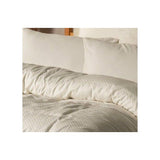 Parure de lit - 1 housse de couette 140 x 200cm + 1 taies d'oreiller 60 x 60 cm - 100% coton renforcé - Imprimé carreaux Creme
