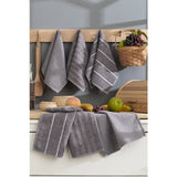 Ensemble de 6 serviettes de toilette - 30 x 50 cm - Gris anthracite