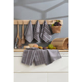 Ensemble de 6 serviettes de toilette - 30 x 50 cm - Gris anthracite