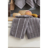 Ensemble de 6 serviettes de toilette - 30 x 50 cm - Gris anthracite