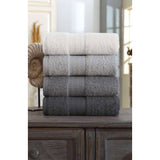 Ensemble de 4 serviettes a main - 50 x 85 cm - Gris
