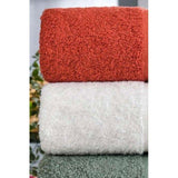Ensemble de 4 serviettes a main - 50 x 85 cm - Blanc, Vert, Anthracite, Orange