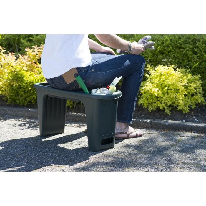 Tabouret de jardinage 2-en-1 Nature - NATURE - Vert - HDPE - Coussin pour genoux