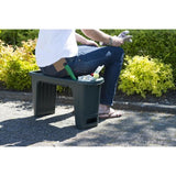 Tabouret de jardinage 2-en-1 Nature - NATURE - Vert - HDPE - Coussin pour genoux