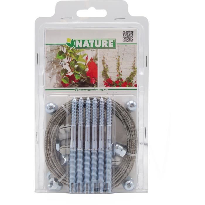 Treillis mÈtallique - NATURE - Kit de palissage pour plantes grimpantes - fil de fer galvanisÈ ÿ1,8 mm x 10 m