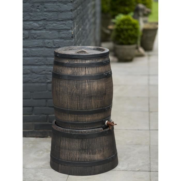 Récupérateur d'eau - NATURE - Barrique - 50 litres - PE rotomoulé - Accessoires inclus
